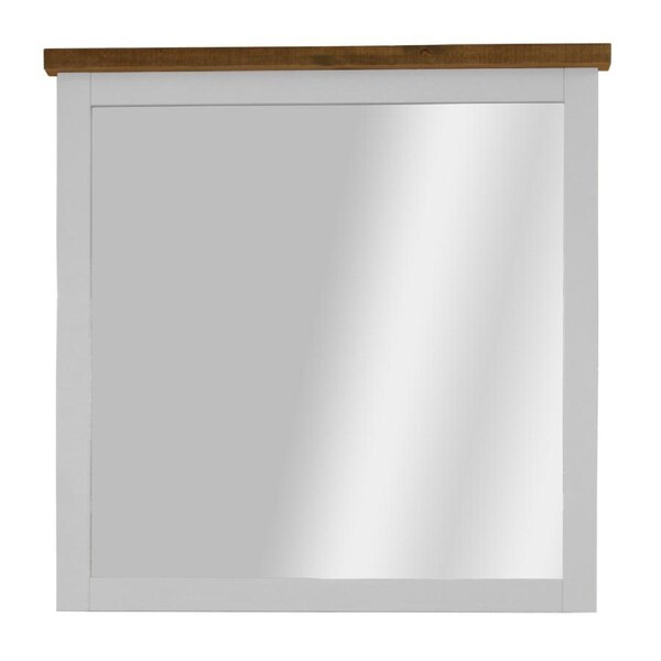 Grandy Dresser Mirror Vanity Dressing Table Solid Wood Frame - White Brown