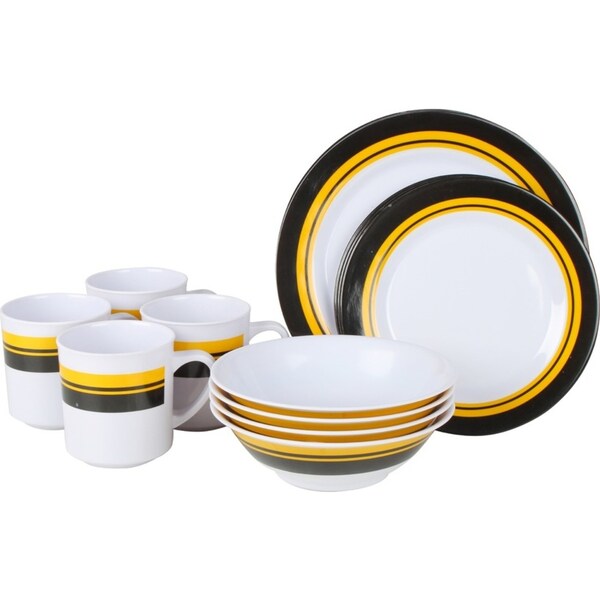 16pc Camping Cockatoo Melamine Dinner/Side Plate/Bowl/Mug Set Outdoor Tableware