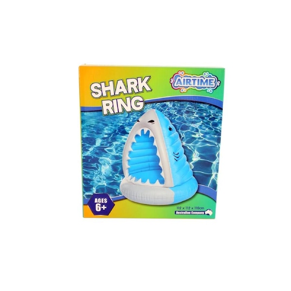 Airtime 112x112cm Shark Ring Pool/Beach Inflatable Kids/Children Floating Toy