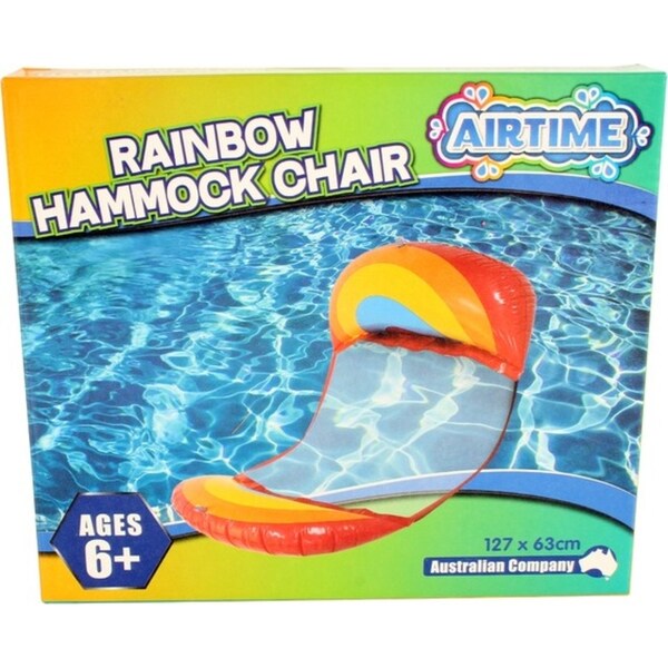 Airtime 127x63cm Rainbow Hammock Chair Beach/Pool Kids/Children Floating Lounge