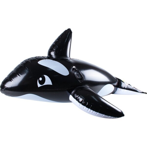 Airtime 150x35cm Inflatable Whale w/ Handles Pool/Beach Kids Floating Toy Black