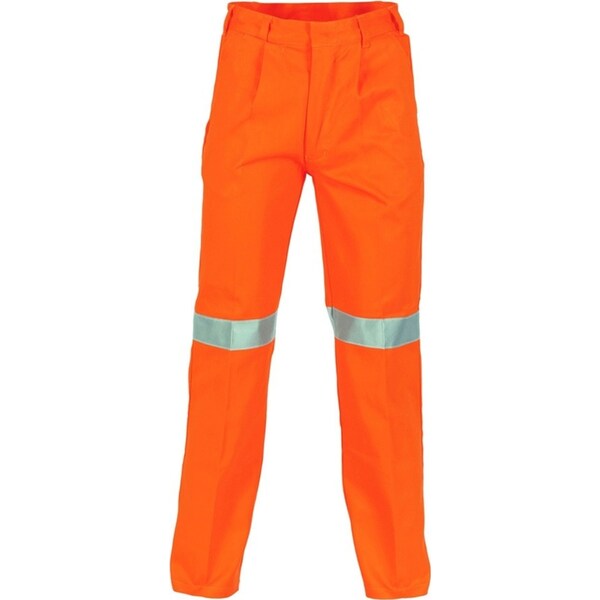 DNC Cotton Drill Pants With 3M Reflective Tape - Orange - Size 122S
