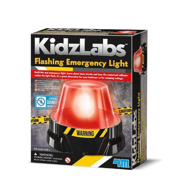 4M KidzLabs Flashing Emergency Light Motorised Reflector Build/Play Kids Toy 5y+