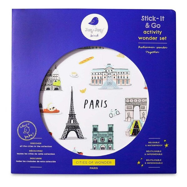 Jaq Jaq Bird Cities of Wonder Stick It & Go Activity Set Paris Kids Art 3y+