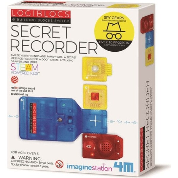 4M Logiblocs Secret Recorder Voice Record Kids/Toddler Fun Activity Toy 5y+