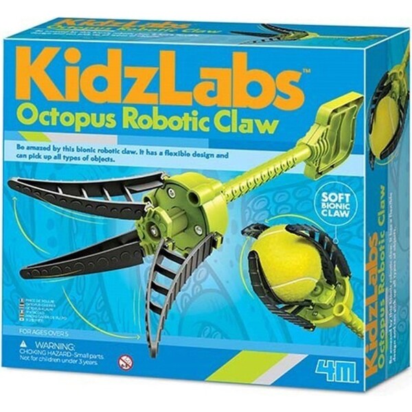 4M KidzLabs Octopus Robotic Claw Bionic DIY Build Grabber Kids Learning Toy 8y+