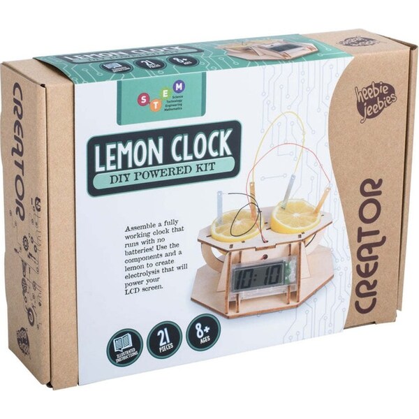 21pc Heebie Jeebies Creator Interactive Kit lemon Clock Childrens Wood Toy 8+