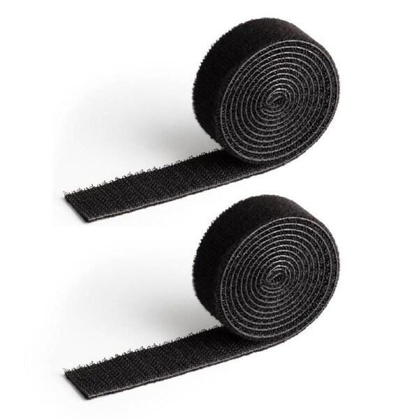2x Durable Cavoline 2cm Self Grip Cable Tape Adhesive Fastener Organiser Black