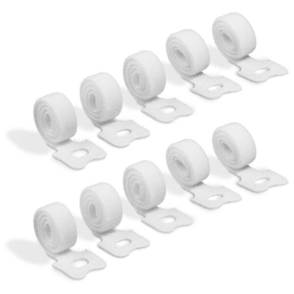 2x 5pc Durable Cavoline 18cm Plastic Self Grip Cable Tie Fastener Organiser WHT