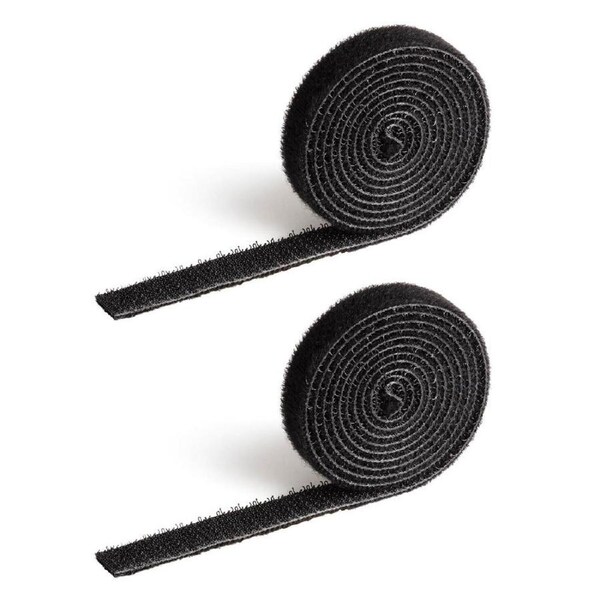 2x Durable Cavoline Self-Grip Cable Tape Self Adhesive Fastener Organiser Black