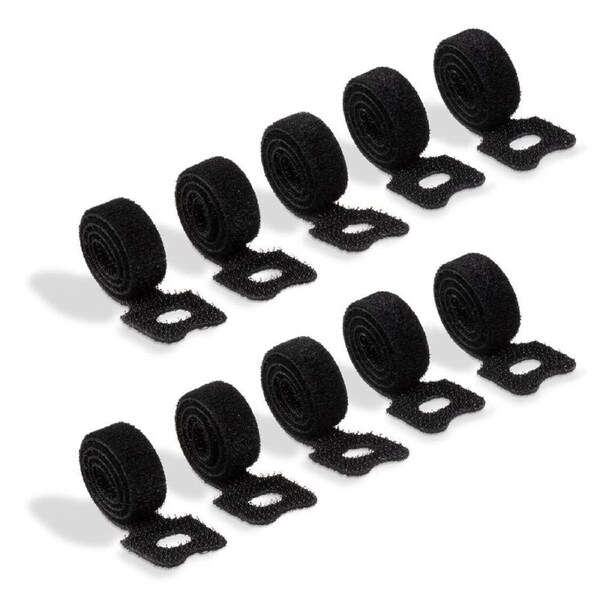 2x 5pc Durable Cavoline 18cm Plastic Self Grip Cable Tie Fastener Organiser BLK