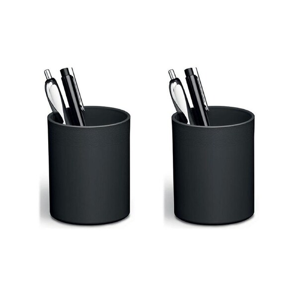 2x Durable Eco Pen/Scissor Holder Storage Rack Desk Stand Office Organiser Black