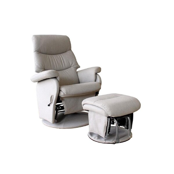 Manhattan Feeding Glider Chair & Ottoman - Steel Grey