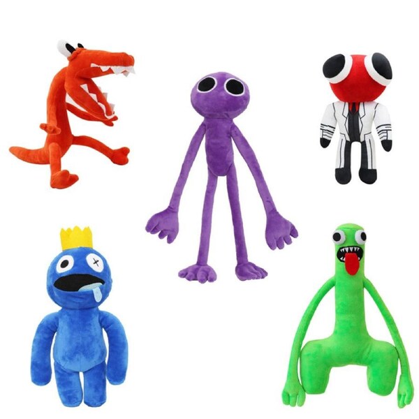 Nevenka 5Pcs Set Rainbow Friends Plush Toy Game Character Doll Monster Animal Toy