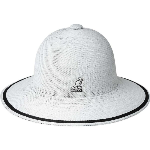 Kangol Womens Tropic Wide Brim Stripe Casual Lightweight Bucket Hat - White L