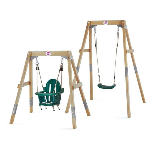 Plum Play AU 2in1 Wooden Swing Set Adjustable Toddler to Child Outdoor Playset
