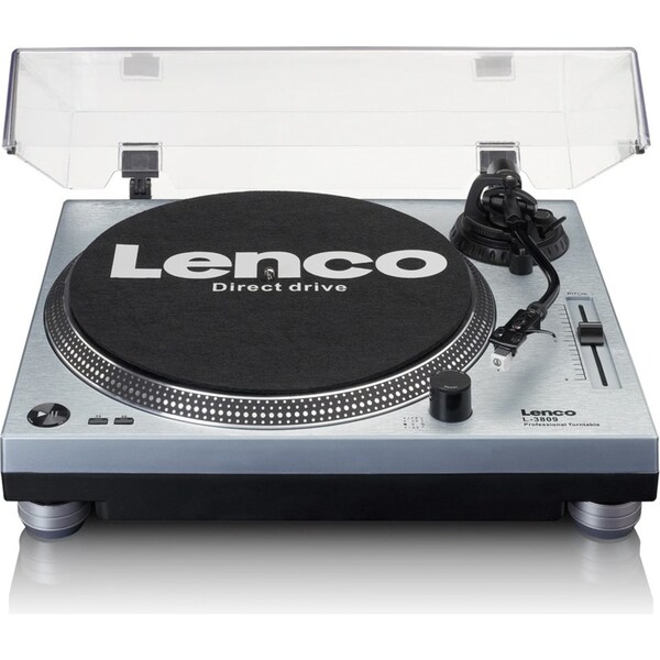 Lenco 43x35cm Professional Vinyl Record Direct-Drive LP Turntable Metallic Blue