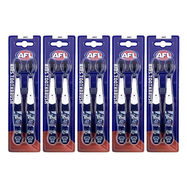 10pc AFL Mascot Kids/Children Soft Bristles Toothbrush Geelong Cats 3y+