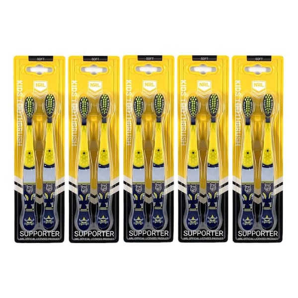 10pc NRL Mascot North Queensland Cowboys Toddler Soft Bristles Toothbrush 3+