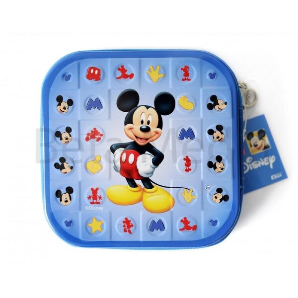 Disney Mickey Mouse CD DVD Tin Storage Wallet Case Holds 24 discs