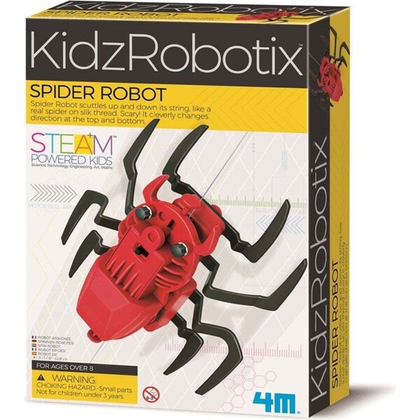 4M KidzRobotix Spider Robot Scuttle Up/Down String DIY Kids Learning Toy 8y+
