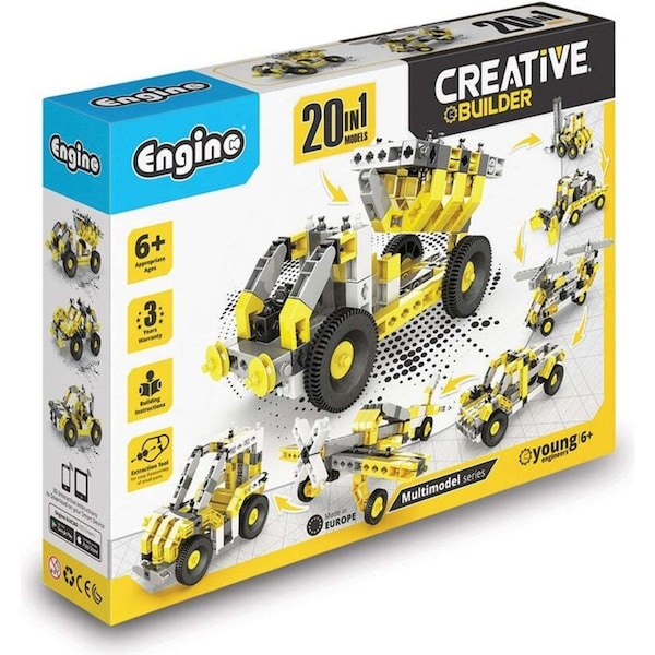 Engino Creative Builder Vehicle Cars/Crane Helicopter 20 Models Kids Toy 6y+
