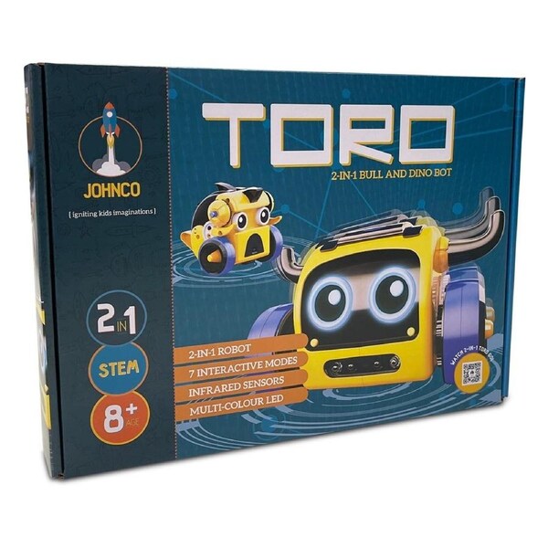 Johnco Toro 2-in-1 Bull & Dinobot 2 Unique DIY Robots Kids Learning Toy 8y+