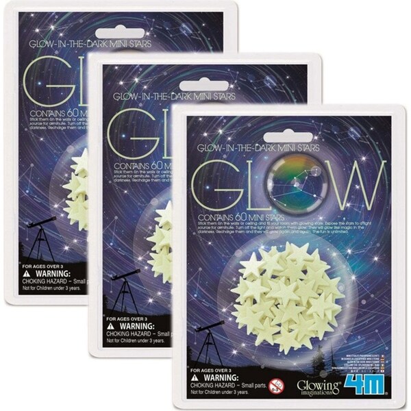 3x 4M Glow in The Dark Mini Stars Night w/Adhesive Tape Kids/Toddler Toy 3y+