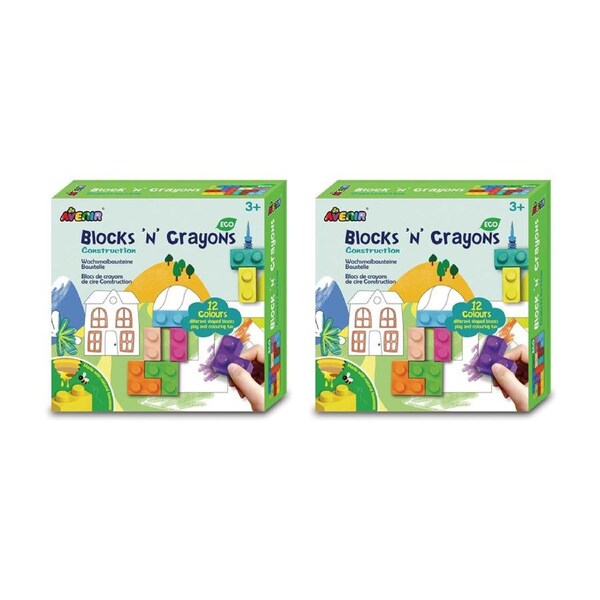 2x Avenir Blocks'n'Crayons Construction Creative Arts Kids/Children Kit 3y+