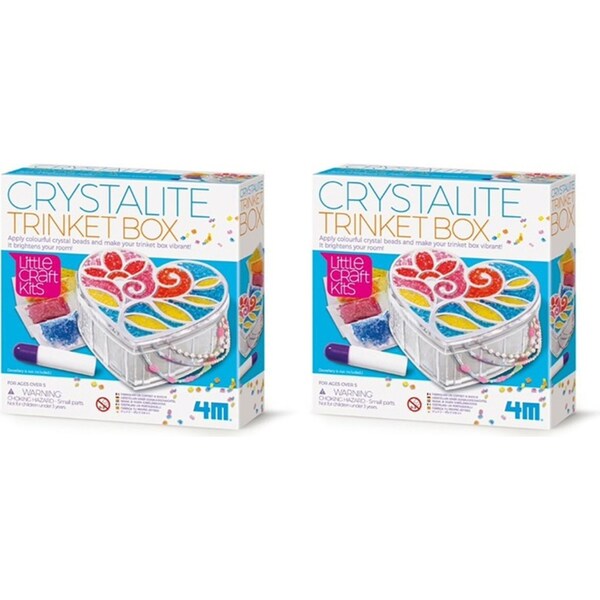 2x 4M Little Craft Crystalite Trinket Storage Box Kid/Children Art Activity 5y+