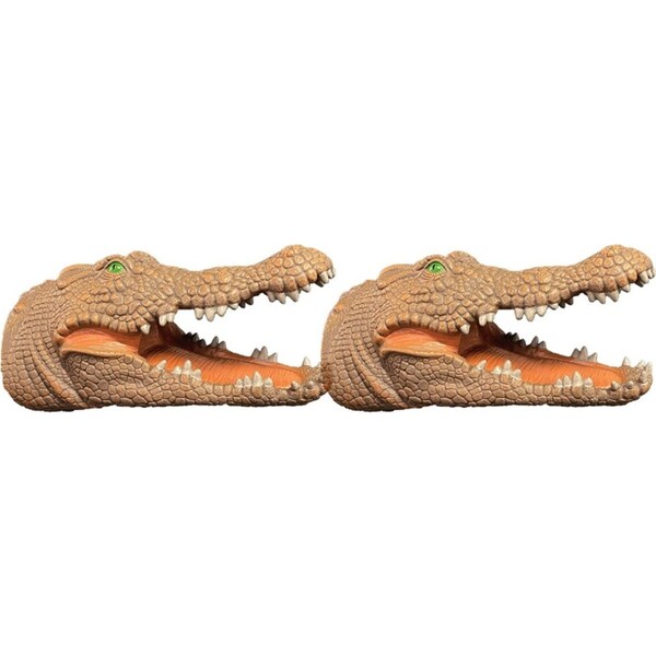 2x Johnco Crocodile Hand Puppet Role Play Fun Imaginative Kids/Toddler Toy 5y+