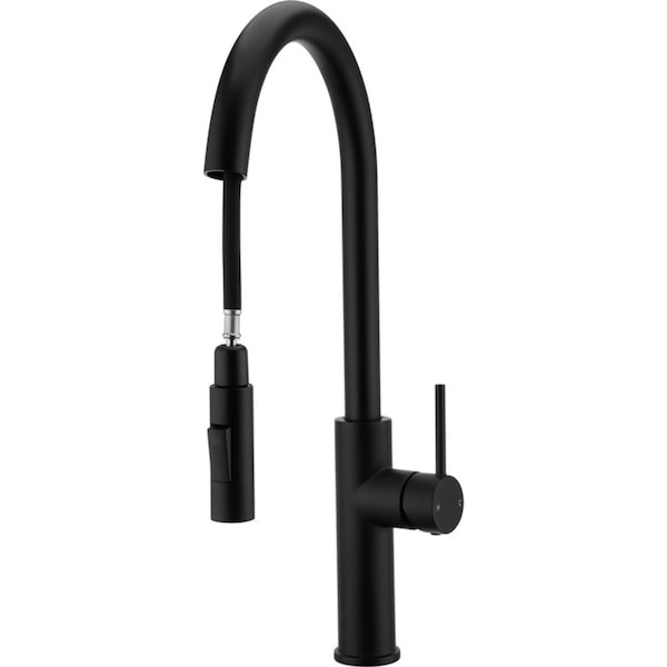 Pull Out Kitchen Mixer Tap Laundry Sink Swivel Spout Faucet WELS Swivel Black