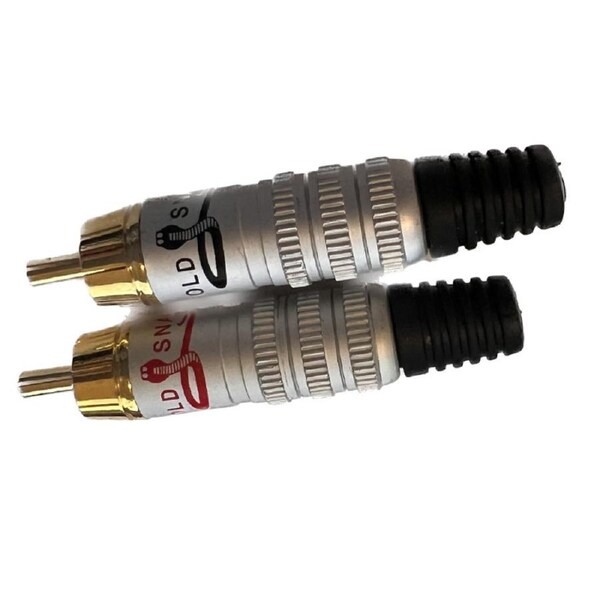 Gold Plated Red & Black Composite Video RCA Male Plug (5 Pairs)