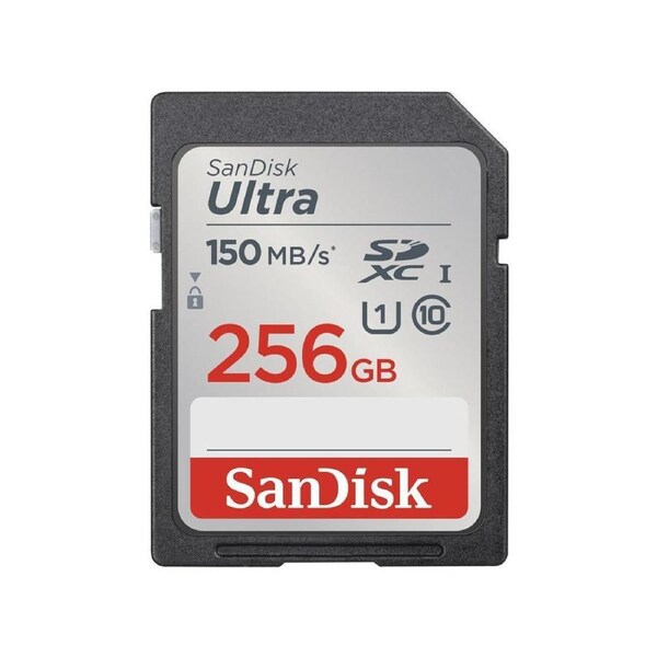 SanDisk Ultra SDXC 256GB 150MB/s C10 UHS-I 4x6 Camera SD Memory Card