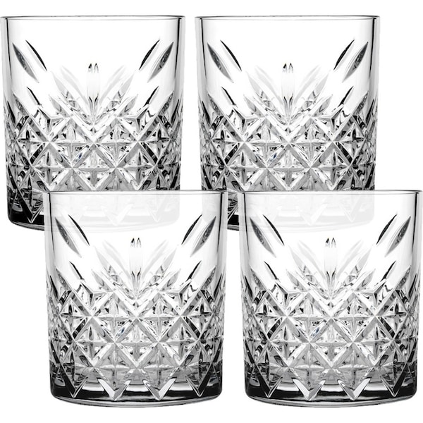 4pc Pasabahce Home/Bar Timeless DOF Soda And Lime Glasses Drinkware 345ml Set 4