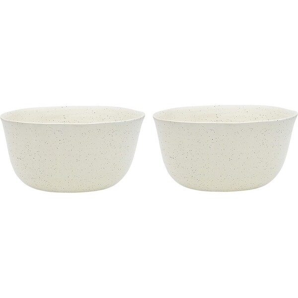 2x Ecology Ottawa 20cm Stoneware Laksa Noodle/Pasta Rice/Soup Bowl Calico White