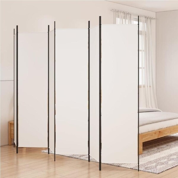 6 Panel Room Divider Privacy Screen Folding Partition Foldable Panels White 3x2m