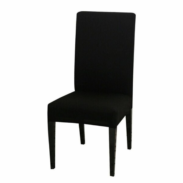 4Pcs Dining Chair Cover Stretch Removable Slipcover Washable Banquet Black