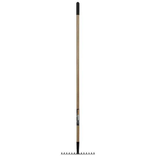 Gardenmaster 14T Rake Soil/Stone Leaves Garden Steel Blade w/ Hardwood Handle