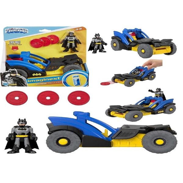 Fisher Price Imaginext DC Super Friends Batman Rally Car Ages 3+ Toy Race Play