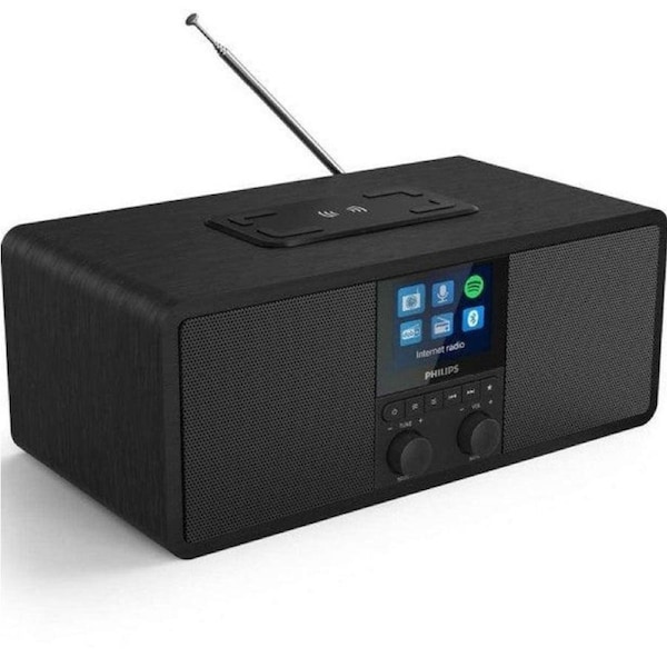 Philips DAB+/FM Internet Radio Clock Bluetooth Spotify Speaker With Wireless Phone Qi Charging Pad