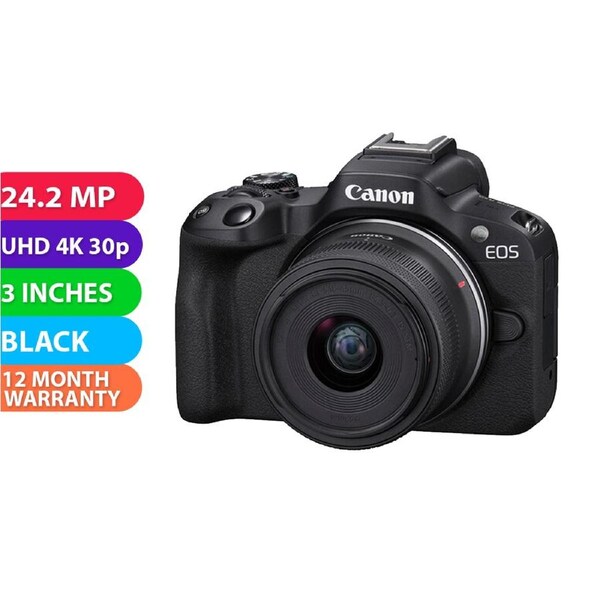 Canon EOS R50 Mirrorless Camera with 18-45mm Lens (Black) - BRAND NEW