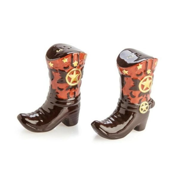 Salt and Pepper Shakers Cowboy Boots Set Novelty Funny Kitchen
