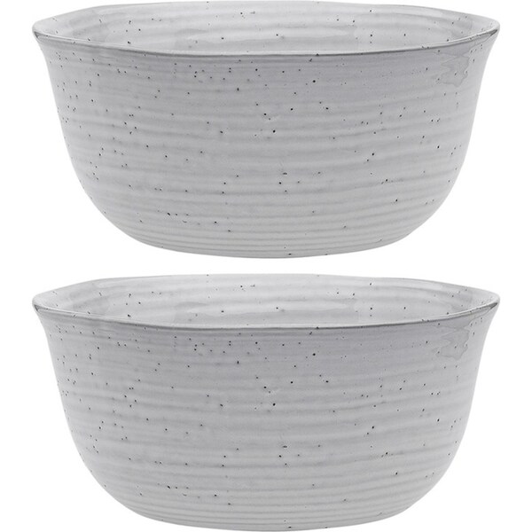 2x Ecology Ottawa 20cm Stoneware Laksa Noodle/Pasta Rice/Soup Bowl Orchid White