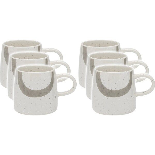 6x Ecology 340ml Stoneware Coffee/Tea Nomad Mug Dishwasher Safe Cup Charcoal