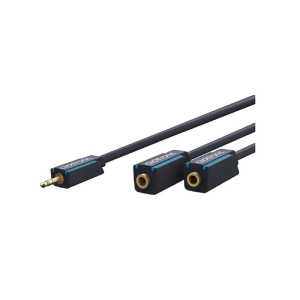 Clicktronic 0.1m Audio Connector/Cable Aux 3.5mm Male to Dual Female Adapter