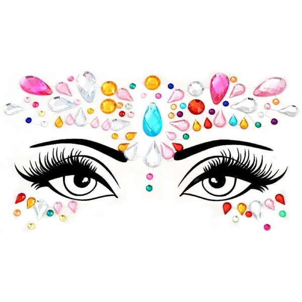Festival Face Jewels Rainbow Party Gems Stickers Crystals Diamonds Rhinestones