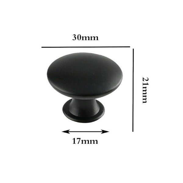 12X Cabinet Knob Round Bedroom Cupboard Handles Drawer Single Pull Antique Black
