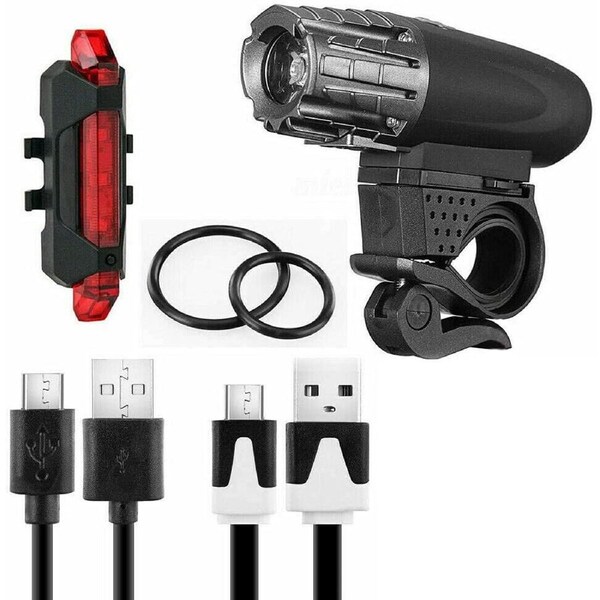 Rechargeable LED Bike Bicycle Light USB Waterproof Cycle Front Back Headlight
