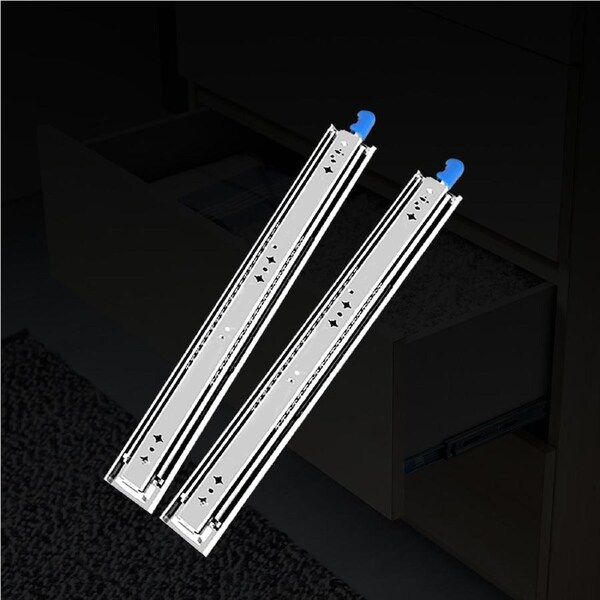 Traderight 2x Locking Drawer Slides Runner 150kg Heavy Duty Trailer RV Extension 350-1016mm 559mm closed-1118mm extended